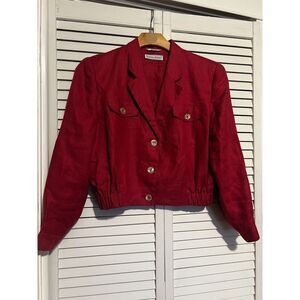 STEPHANIE ANDREWS Women's Size 8‎ Shirt Top Blouse Vintage Pink Jacket Cropped